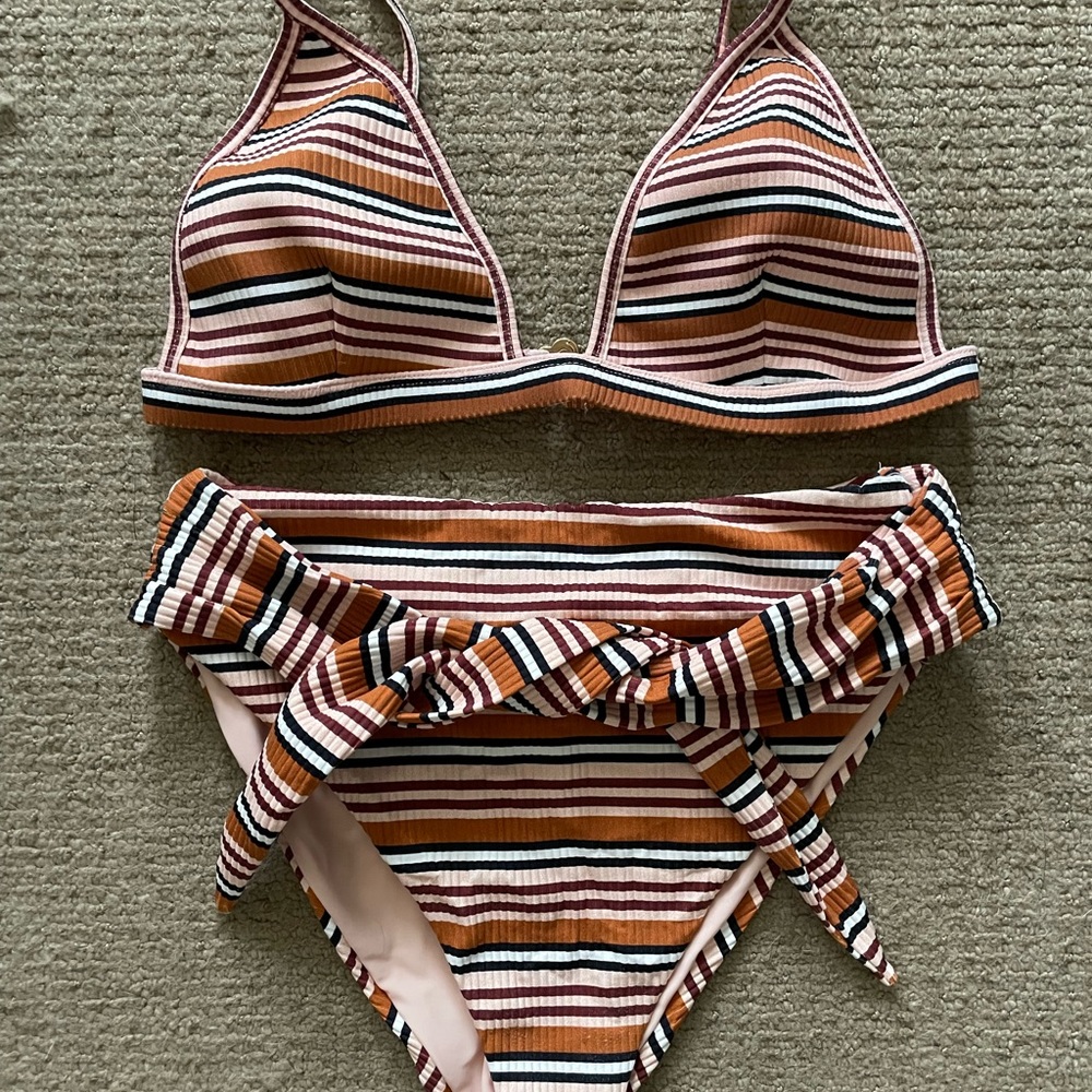 Montce Swim high waisted 2 piece with waist tie